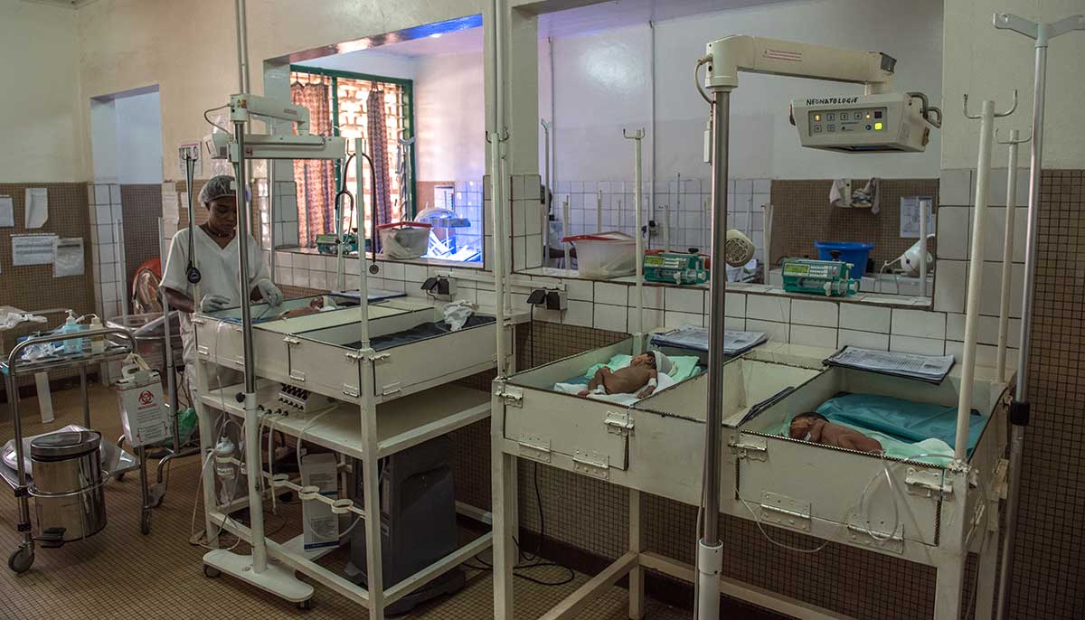 Neonantalavdelningen på sjukhuset Castor, Centralafrikanska republiken.